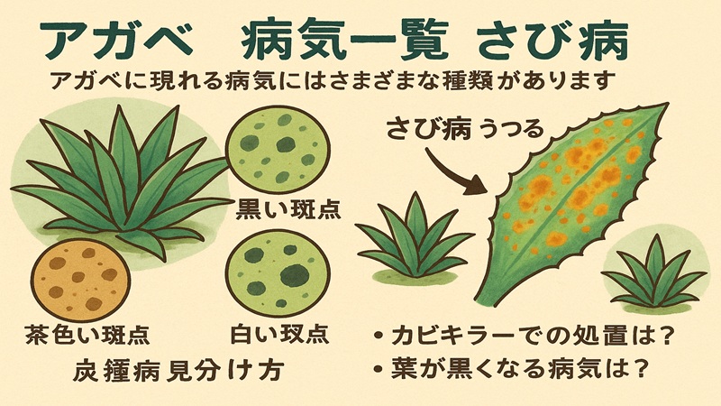 アガベの病気の一覧とさび病の基本情報